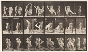 Planche 429. Toilette; Deux modèles, 1 se déshabillant 8, 1872-1885 - Eadweard Muybridge
