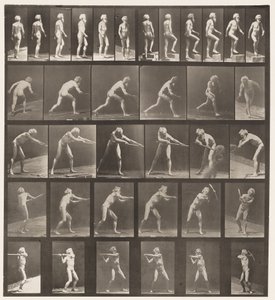 Planche 521. A, Marche; B, Monter une marche; C, Lancer un disque - Eadweard Muybridge