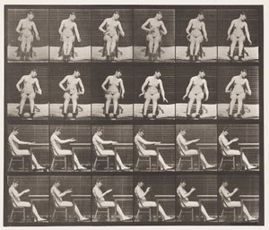 Planche 545. Convulsions induites artificiellement; A, B, en position assise - Eadweard Muybridge