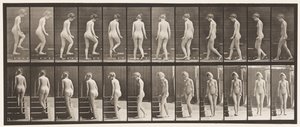 Planche 98. Se retourner et monter les escaliers, 1872-1885 - Eadweard Muybridge