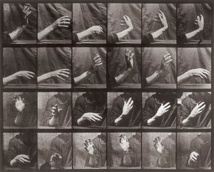 Séquence avec mouvement de la main, planche 535 de Locomotion animale - Eadweard Muybridge