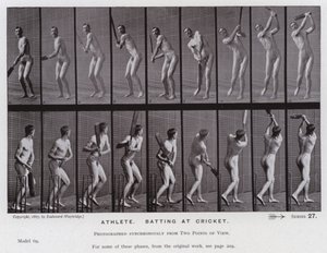 La Figure Humaine en Mouvement : Athlète, frapper au cricket - Eadweard Muybridge