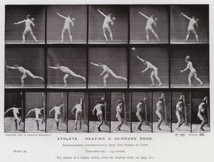 La figure humaine en mouvement : Athlète lançant un rocher de 20 livres - Eadweard Muybridge