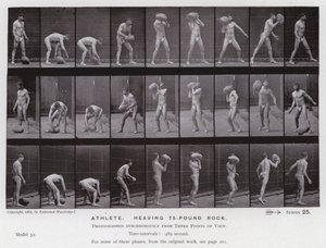 La Figure humaine en mouvement : Athlète, lançant une pierre de 75 livres - Eadweard Muybridge