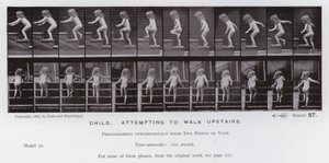 La figure humaine en mouvement : Enfant essayant de monter les escaliers - Eadweard Muybridge