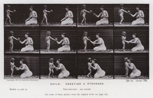 La figure humaine en mouvement : Enfant, saluant un étranger (photo n/b) - Eadweard Muybridge