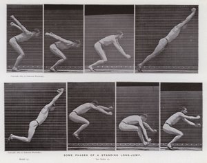 La figure humaine en mouvement : Quelques phases de saut en longueur - Eadweard Muybridge