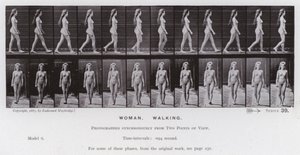 La figure humaine en mouvement : Femme, marchant (photo n/b) - Eadweard Muybridge