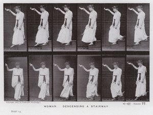 La figure humaine en mouvement : Femme descendant un escalier - Eadweard Muybridge