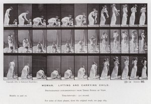 La figure humaine en mouvement : Femme soulevant et portant un enfant - Eadweard Muybridge