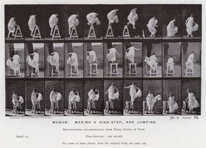 La figure humaine en mouvement : Femme, faisant un grand pas et sautant - Eadweard Muybridge