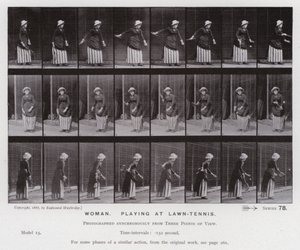 La Figure Humaine en Mouvement : Femme, jouer au tennis sur gazon - Eadweard Muybridge