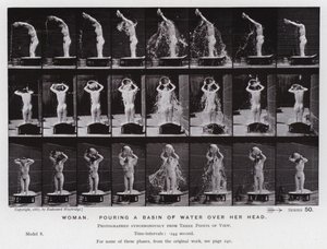 La figure humaine en mouvement : Femme, versant un bassin d