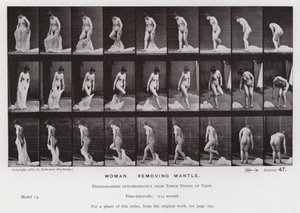 La figure humaine en mouvement : Femme, enlevant un manteau - Eadweard Muybridge