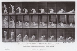 La figure humaine en mouvement : Femme se levant du sol - Eadweard Muybridge