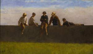 Cinq garçons sur un mur, vers 1875-1880 - Eastman Johnson