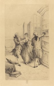 Intérieur avec deux messieurs et une dame - Ed. Heil