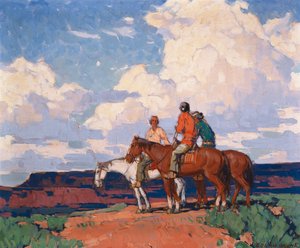 Cavaliers à cheval - Edgar Alwin Payne