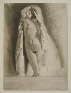 Une femme drapée dans un drap, illustration pour 