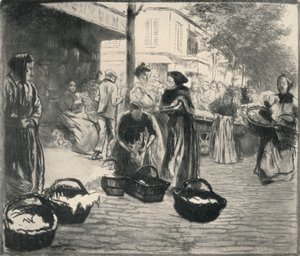 Marché en plein air, Avenue de Clichy, 1915 - Edgar Chahine
