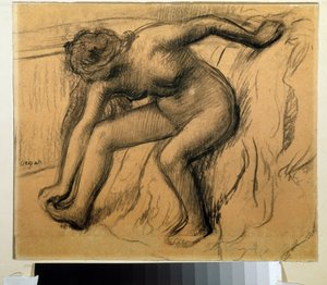 Après le bain. Dessin de Edgar Degas