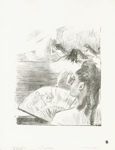 Au théâtre - Femme avec un éventail, c.1878-80