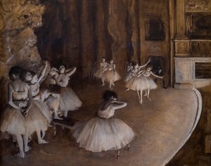 Répétition de ballet sur scène - Edgar Degas