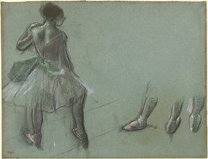 Danseuse vue de dos et trois études de pieds, c. 1878