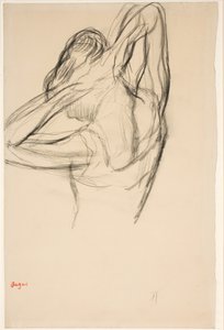 Danseuse, demi-corps, bras croisés derrière la tête, vers 1890 - Edgar Degas