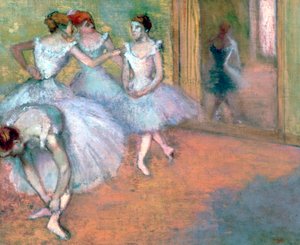 Quatre danseurs dans le foyer, fin 19e-début 20e siècle