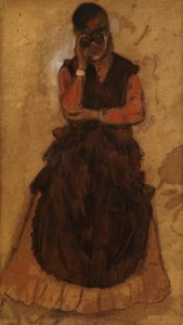 Fille regardant à travers des jumelles de théâtre - Edgar Degas