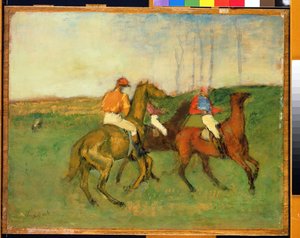 Jockeys et chevaux de course, vers 1890-95 - Edgar Degas