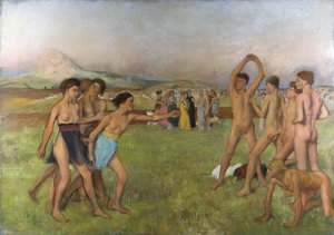 Petites filles spartiates provoquant des garçons - Edgar Degas