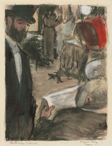 Ludovic Halevy trouve Madame Cardinal dans une loge, 1876-1877 - Edgar Degas