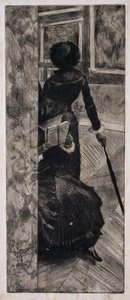 Mary Cassatt au Louvre, La Galerie des Peintures, 1879-80 - Edgar Degas