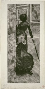 Mary Cassatt dans la galerie de peintures au Louvre, 1879-80 - Edgar Degas