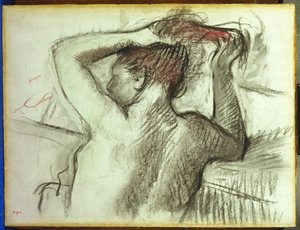 Nue se peignant les cheveux - Edgar Degas