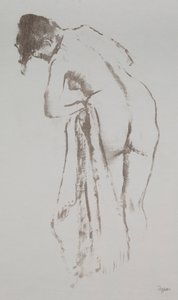 Femme nue avec serviette, debout, 1891-92