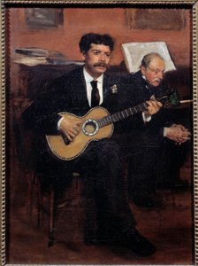 Portraits de Lorenzo Pagans (1838-1883) ténor espagnol et Auguste De Gas (1807-1874) père de l