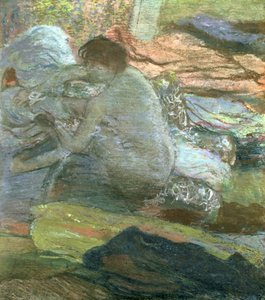 Femme assise séchant ses pieds, vers 1893