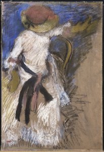 Femme assise en robe blanche, vers 1888-92