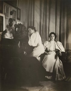 Autoportrait avec Christine et Yvonne Lerolle - Edgar Degas
