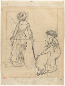 Étude pour Mary Cassatt au Louvre [recto], c. 1879