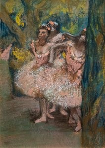 Trois danseuses en jupes saumon - Edgar Degas