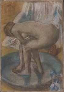 Femme se baignant dans une baignoire peu profonde - Edgar Degas