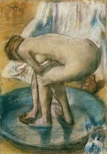 Femme se baignant dans une baignoire peu profonde, 1885