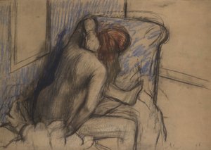 Femme séchant ses cheveux, vers 1902
