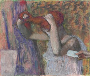 Femme se coiffant, la lettre, vers 1888-1892 - Edgar Degas
