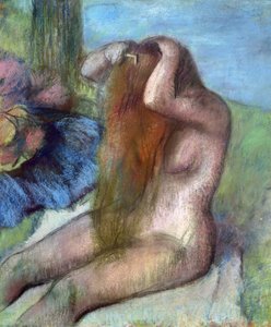 Femme se coiffant, c.1895 (pastel)