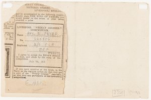 Soumission à un concours de journal, 1917 - Edgar Fryer